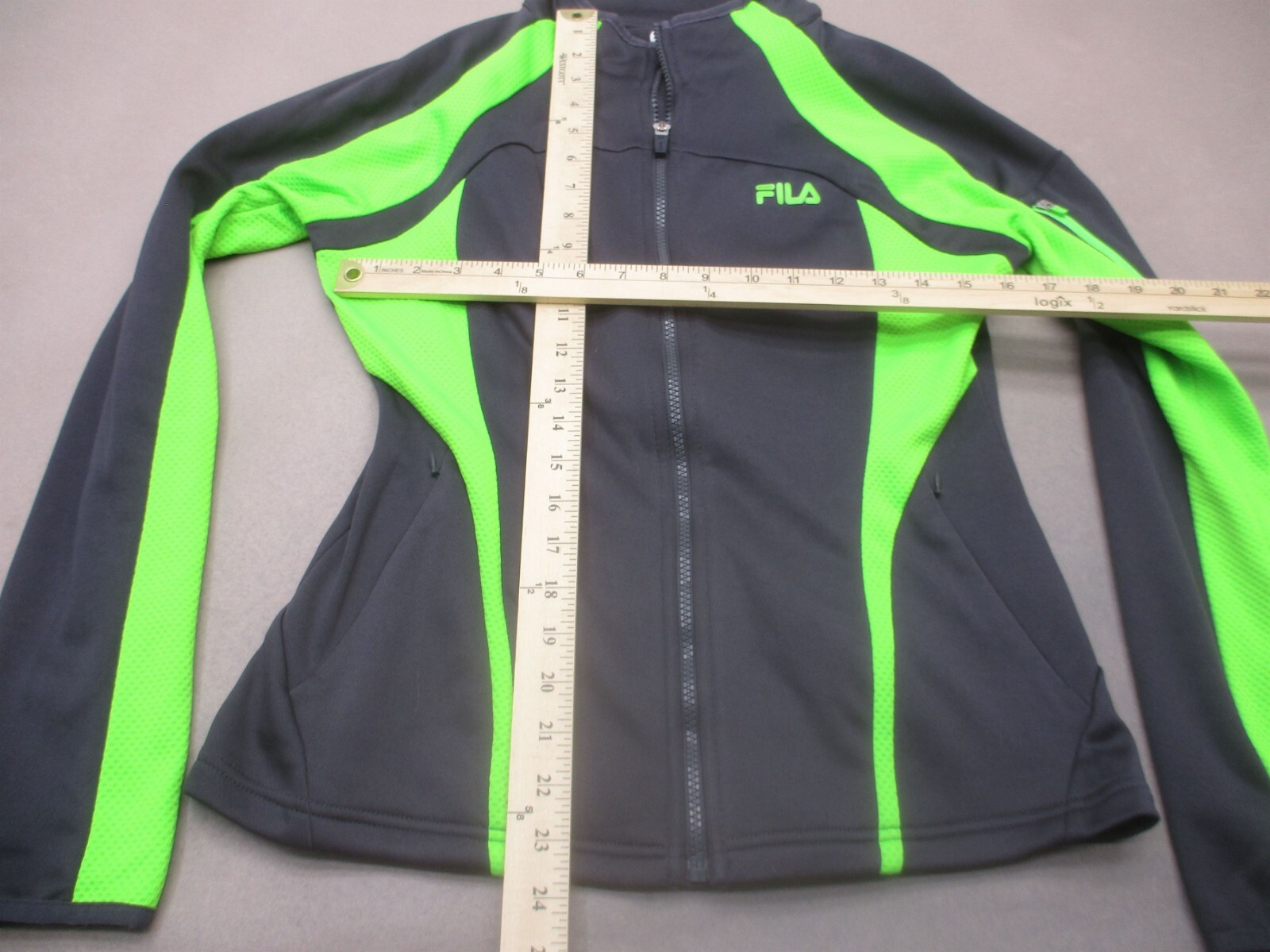 Giacca FILA taglia M donna nera full zip supporto colletto tasca slim calda pista 535