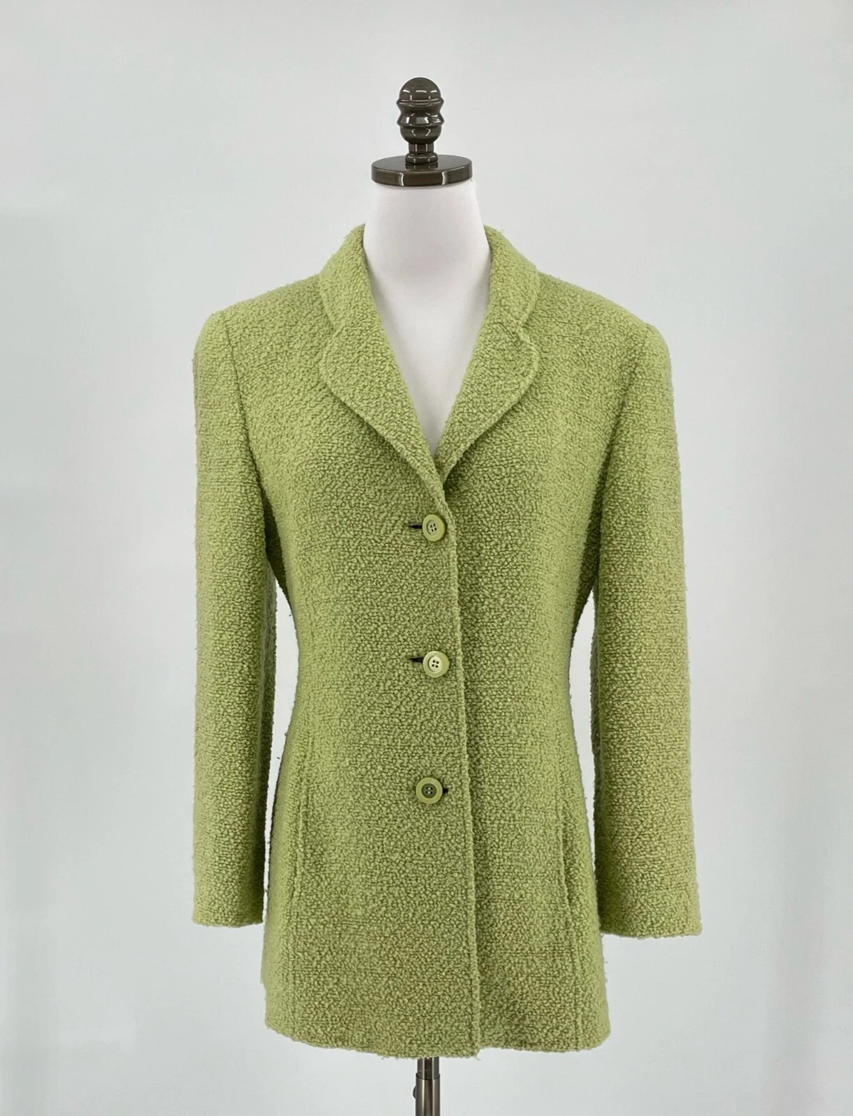 VERSACE Cappotto Genny Italy verde boucle bottoni pesante