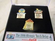RARE ATLANTA 1996 OLYMPIC 3 COKE COCA COLA PIN SET