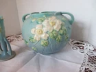 ROSEVILLE POTTERY White Rose Jardinere #388-7”