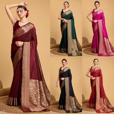 Tranding Fancy Kanjivaram Banarasi Silk Jacquard Saree With Blouse Piece