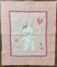 "Bunny Baby Quilt " 42x36  embroidered quilt