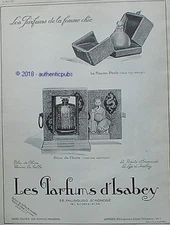 ADVERTISEMENT ISABEY PERFUME BOTTLE BLUE PEARL OF CHINA VENICE LA BELLE 1927 AD