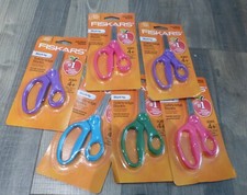 Lot of 6 - Fiskars Blunt-Tip Safety-Edge Blades 5" Kids School Scissors Variety