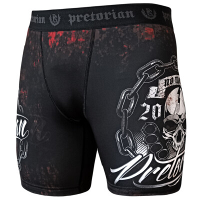 PRETORIAN MMA Shorts Fight Hosen Compression Grappling Pit Bull No Mercy Schädel