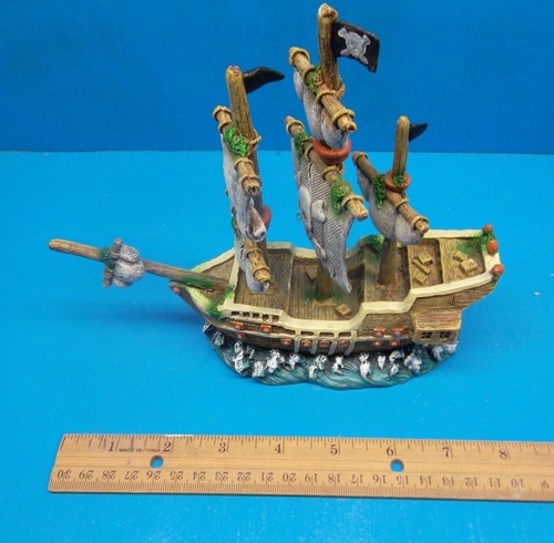 SAILING WAR SHIP EB072 AQUARIUM RESIN FISH TANK DECOR HAND PAINTED BEAUTIFUL !! - Picture 6 of 6