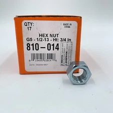 Dorman 810-014 Hex Nut 1/2-13 Pack of 17 Grade 5 3/4" Width