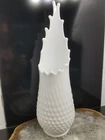 Vintage Fenton Glass * Swung Hobnail Fingers Vase * White Milk * 15" * 269