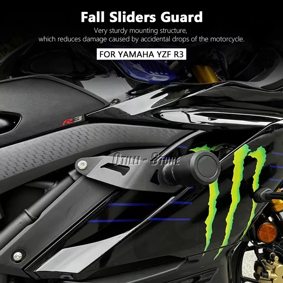 Ползунки рамы мотоцикла защита от аварий для Yamaha YZF-R3 YZFR3 2019-2024 2025 - Изображение 4 из 4