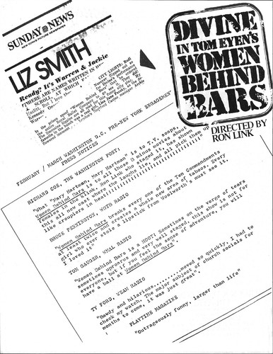 Women Behind Bars Theatre Play Press Kit with Photograph, Divine, Tom Eyen, 1976 - Picture 3 of 7