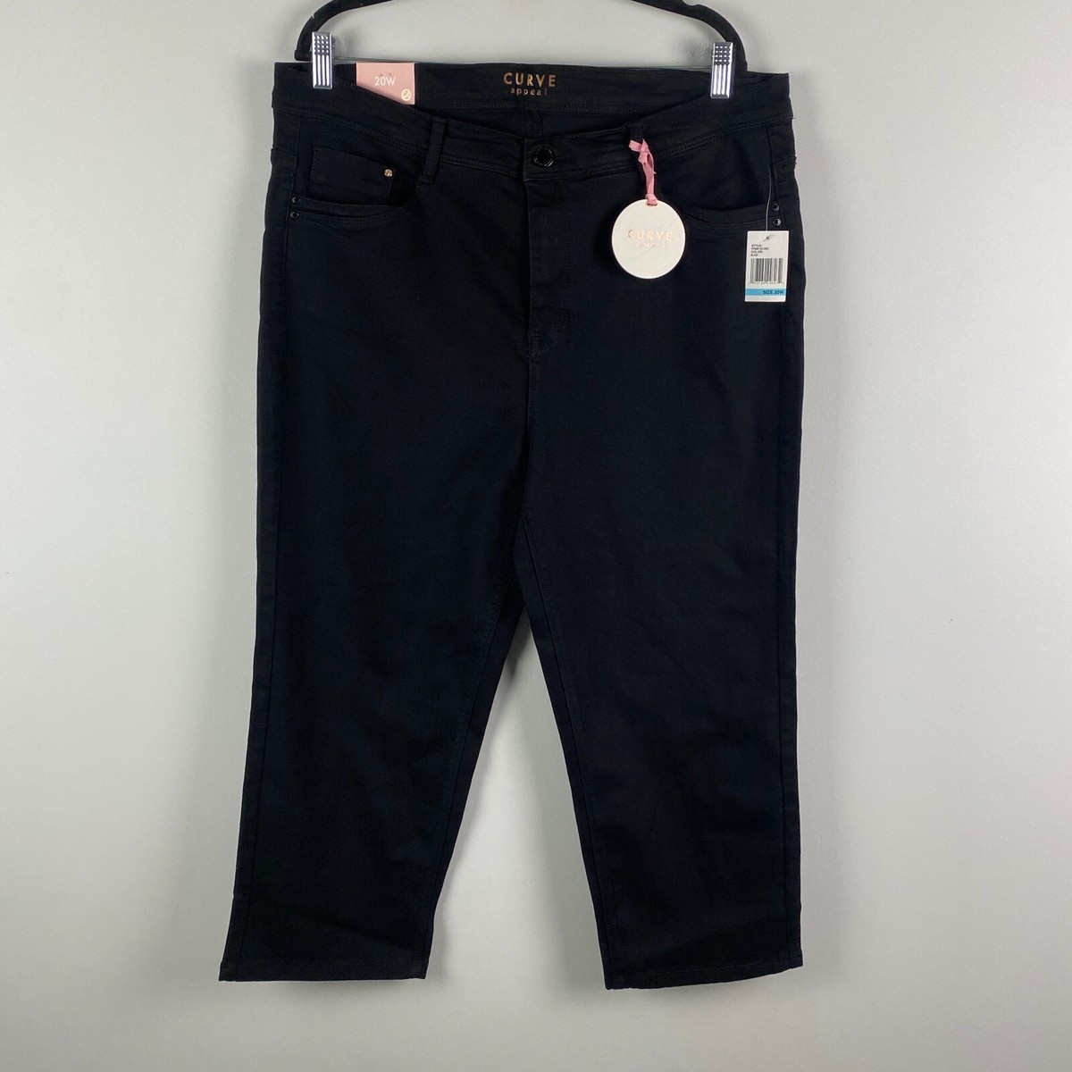 Curve Black Denim Pants S size 新品未使用 Curve Appeal Capri Jeans Womens 20W Black Stretch Shaping