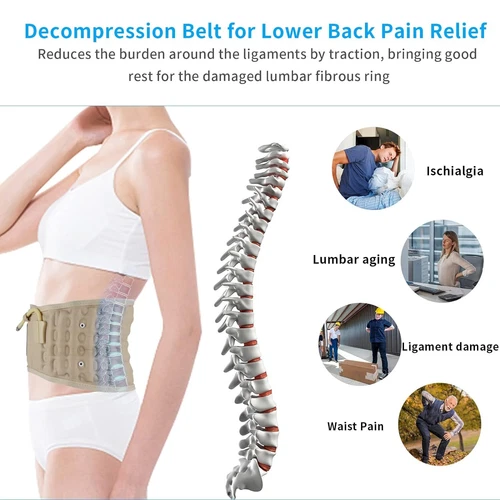 Inflatable Air Traction Belt Decompression Spinal Lumbar Support Waist Brace - Picture 5 of 10