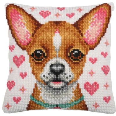 Madly in Love Dog Craft Buddy Kreuzstich Kissenbezug DIY Making Kit 43x43cm