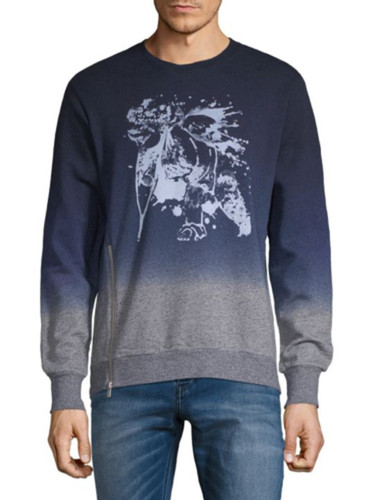 PRPS Goods & Co. Heather Grey Blue Pullover Sweater Size L