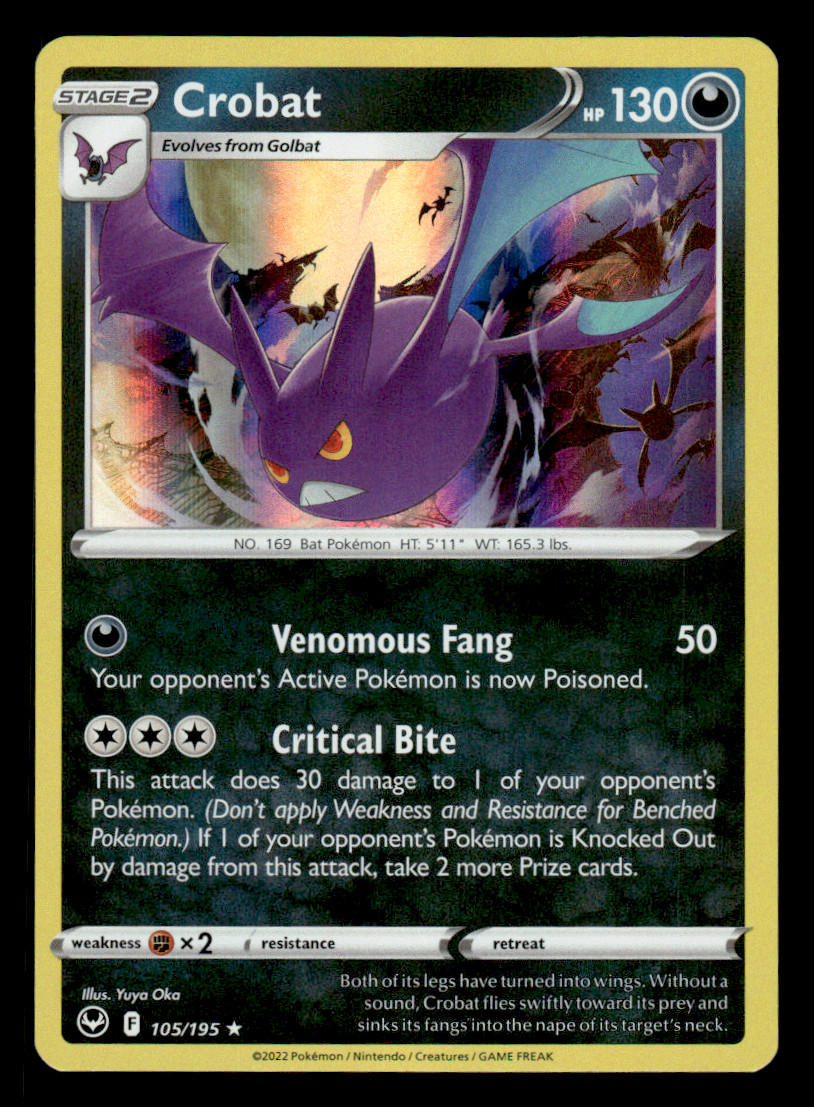 Crobat - 105/195 - Holo - Silver Tempest - Pokemon - Near Mint/Mint