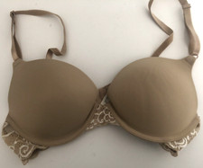 34 B Beige Nude MAIDENFORM 15763 Sweet Nothings UNDERWIRE Push Up BRA Lace