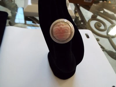 Anillo camafeo tallado maestro bisel en plata y cerámica blanca talla 7.0 Foto 1 de 4