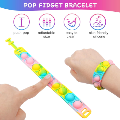 Popit Armband Set – 10 Stück Bubble Fidget Spielzeug Aus Silikon, Für Kinder & Erwachsene
