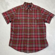 Vintage Polo Ralph Lauren Button Up Shirt Mens XL Red Epaulets Short Sleeve