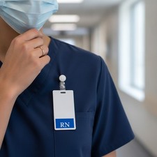 Flexible RN Badge Buddy - Durable Dual-Sided ID Tag, Ideal for Registered Nurses
