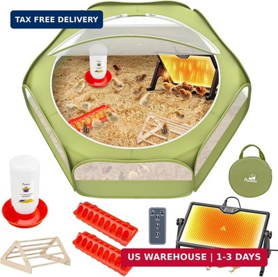 Pawaboo 6-in-1 Chicken Brooder Box for Chick Starter Kit, Includes Pet Cage Tent