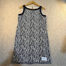 Ann Taylor Petite Black White Geometric Wave Sleeveless Shift Dress SP