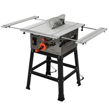10" Table Saw w/ Stand, 0-45° Bevel Cut, 52mm Max Cut Depth Portable Woodworking