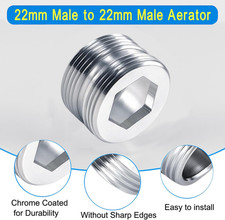 Faucet Aerator Adapter   55/64" Male to Male M22  M22 , Chrome-Plated Brass S...