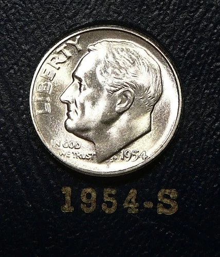 1954-S Roosevelt Dime  Brilliant Uncirculated - FB Or Near