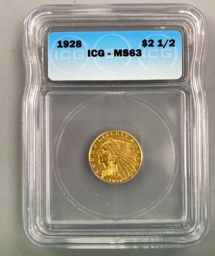 1926 US $2.50 Gold Indian Coin ICG MS63 L24434