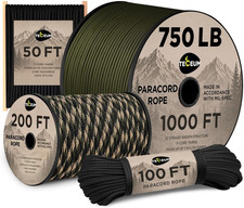 5/32" Paracord Rope 1000   1000Ft / 200Ft / 100Ft / 50Ft   Tactical Parachute Co