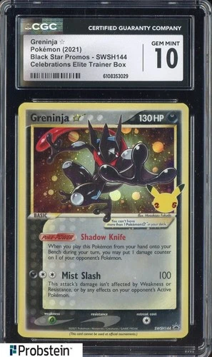 2021 Pokemon Black Star Promos Celebrations ETB #SWSH144 Greninja CGC 10