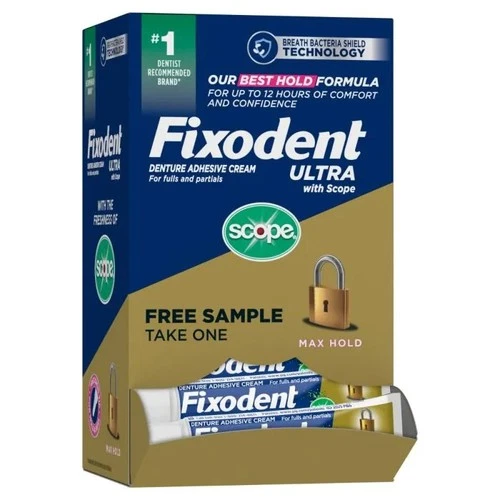 Fixodent 80873612 Ultra Denture Adhesive Cream Tubes 50Pk 0.35oz