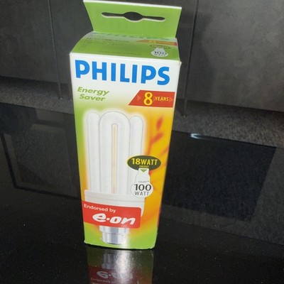 Philips BC B22 Energiesparglühbirne 18W = 100W 1100Lumen 8000H Neu