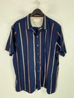 Autograph Navy Red Striped Shirt Regular Short Sleeve Button Up 2XL