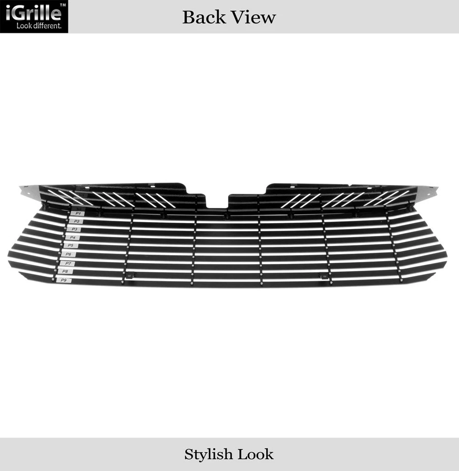 Se adapta a Toyota Tundra 2014-2017 principal superior ancho remache negro billet rejilla inserto Foto 3 de 4