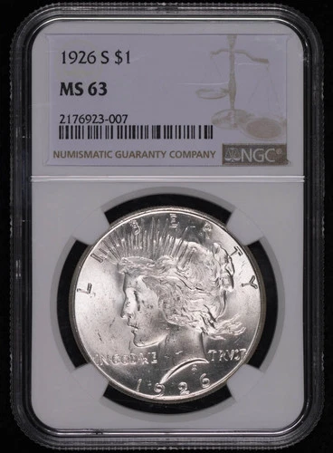 1926 S Peace Silver Dollar NGC MS-63