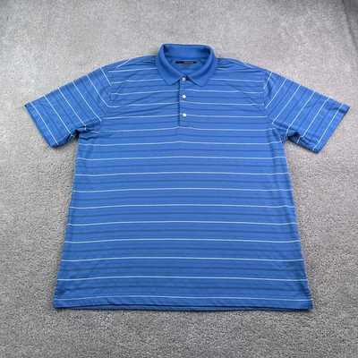 #ad #ad Greg Norman Polo Shirt Mens XL Blue Performance Golf Play Dry Shark Logo $18.95