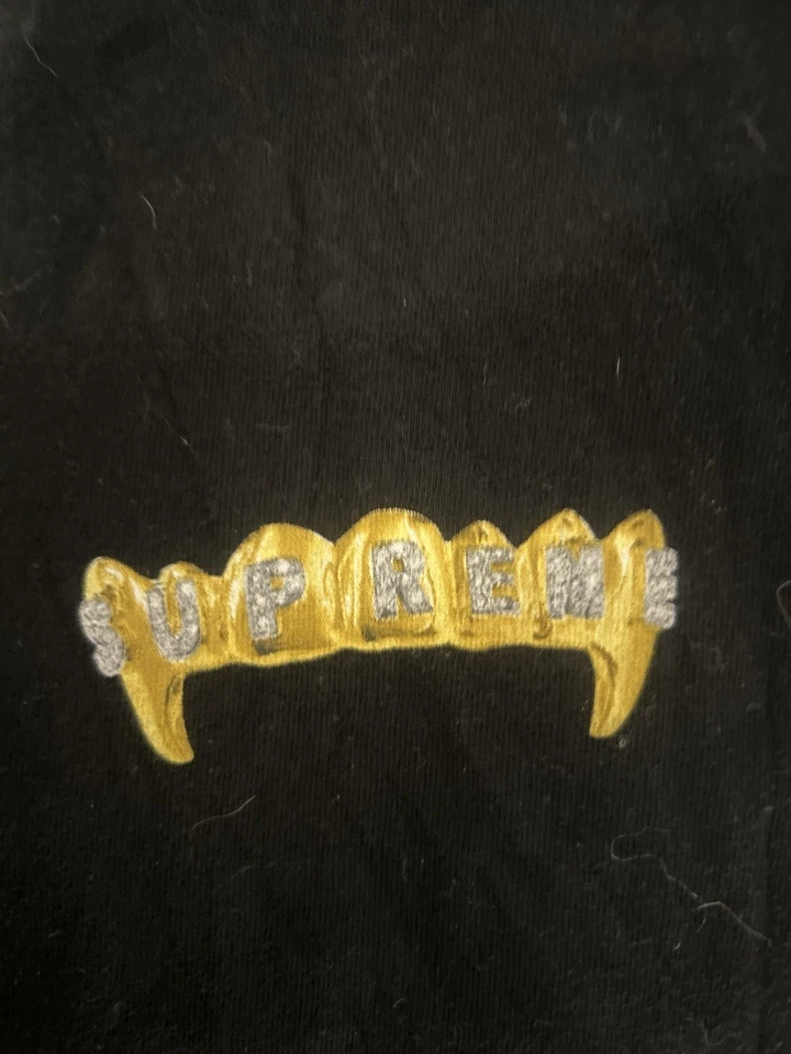 Camiseta Supreme Gold Grillz Negra Vintage Años 2000 - Talla M (Hecha en EE. UU.) Foto 3 de 3
