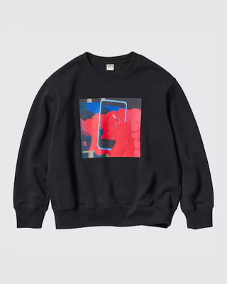 Uniqlo Kaws x Andy Warhol Sweatshirt Unisex XS Black Cotton Graphic Design