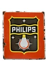 Vintage Philips Light Bulb Porcelain Enamel Advertising Sign Black Red 16x15 Inc