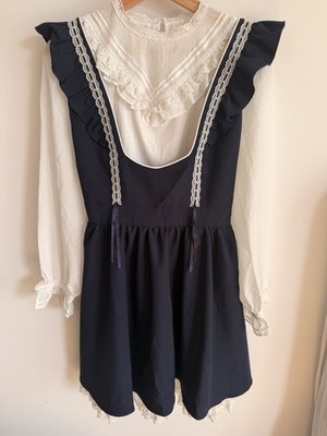 Original Japan - Cosplay - Maid Lolita Kleid WIE NEU Harajuku Vintage 2-teilig