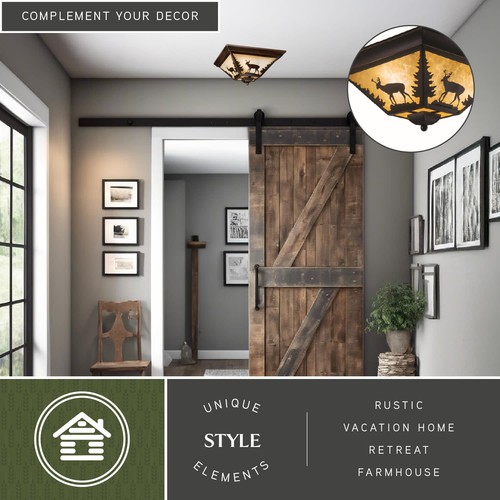 Vaxcel Lighting CC55414 Bryce 3 Light Flush Mount Indoor Ceiling - Bronze - Picture 11 of 11