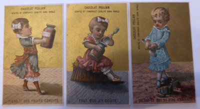 GlanzbilderOblaten scraps Litho Mädchen Süße Früchte Poulain  10,4 cm
