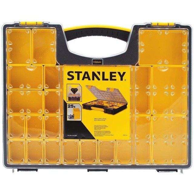 STANLEY NUTS BOLTS ORGANIZER TOOL BOX 25 Removable Compartment