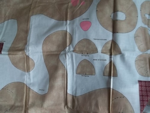 Vintage Printed Cut & Sew Fabric Fat Cat & Kitten Makes 2 Stuffed Toys MT61 - Picture 8 of 8