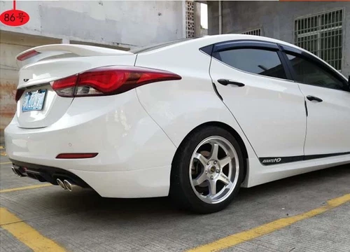 Unpainted Spoiler Wing Rear Trunk For 2011-2016 Hyundai Elantra With Light A