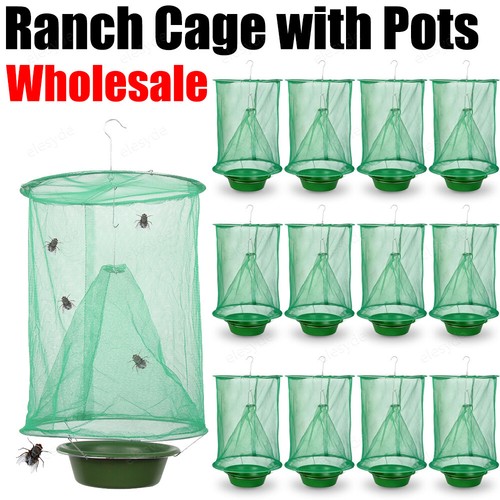 Ranch Fly Traps Outdoor Hanging Stable Fly Catcher Reusable Fly Killer Cage Lot