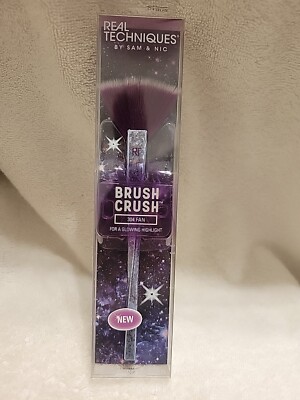 Real Techniques Limited Edition Brush Crush ~ 304 Fan Brush ~ NIB purple Sparkle