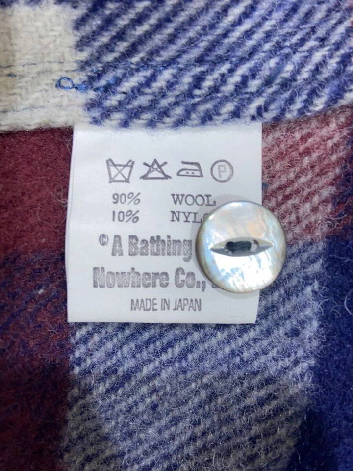 A BATHING APE half zip Jacket wool multicolor M Used - Image 4 of 4